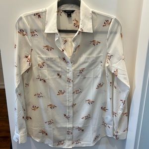 RW & Co Fox printed blouse. SizeXS. Like new.